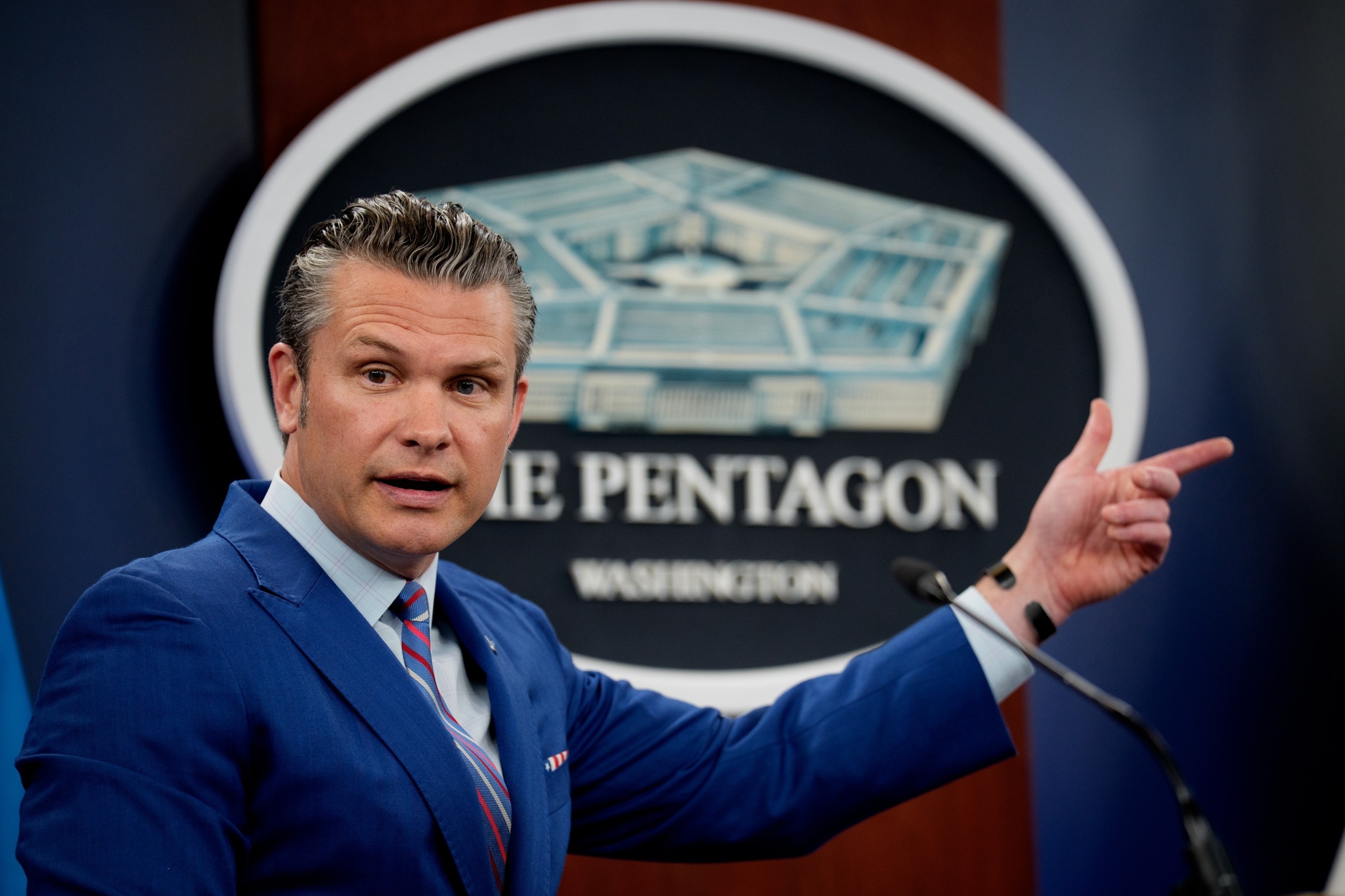 PHOTO: Defense Sec. Pete Hegseth Holds Pentagon Press Conference On Iran Strikes